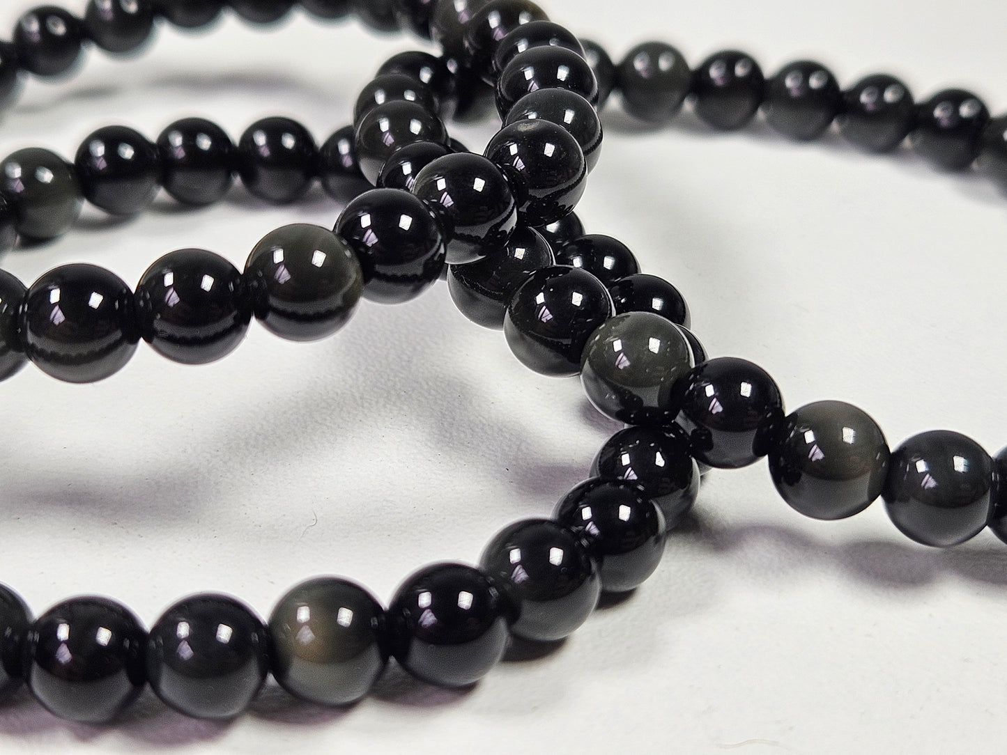 Regenboog obsidiaan armband 6mm