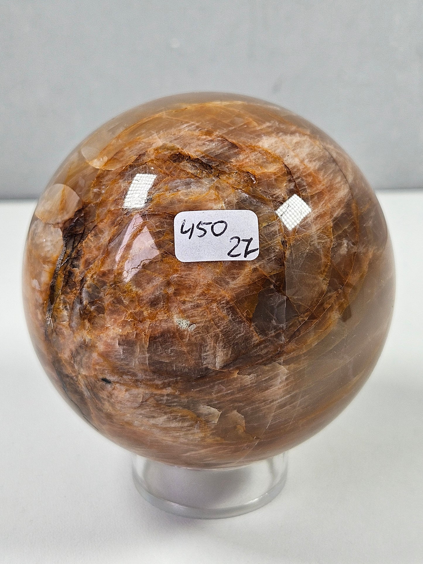 Roze maansteen bol 450gram