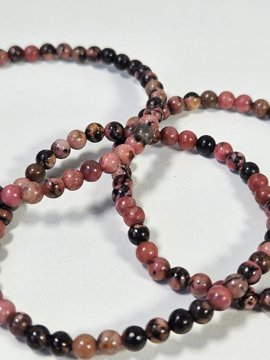 Rhodoniet armband 4mm