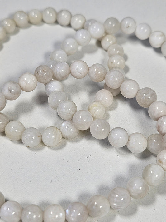 Witte maansteen armband 6mm