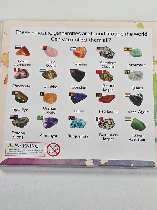 Verzamelbox met 25 trommelsteentjes