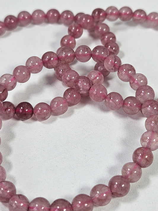 Aardbeienkwarts armband 6mm