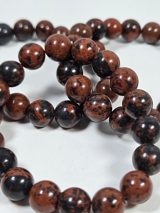 Mahonie obsidiaan armband 10mm