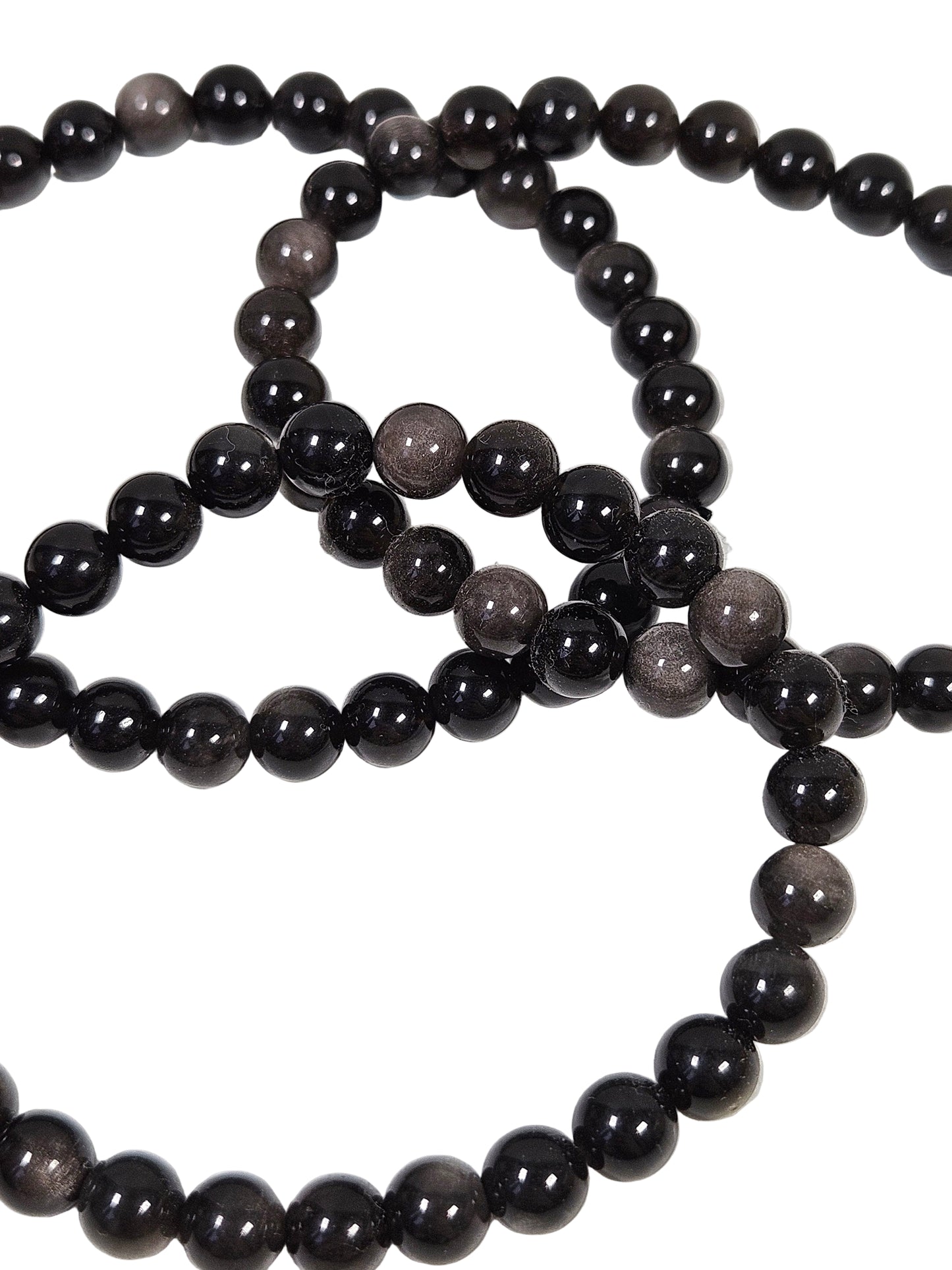 Silber Obsidian Armband 6mm