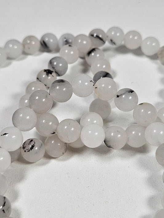 Zwarte toermalijn in kwarts armband 8mm