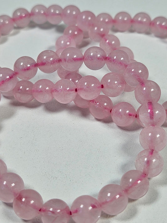 Rozenkwarts armband 8mm