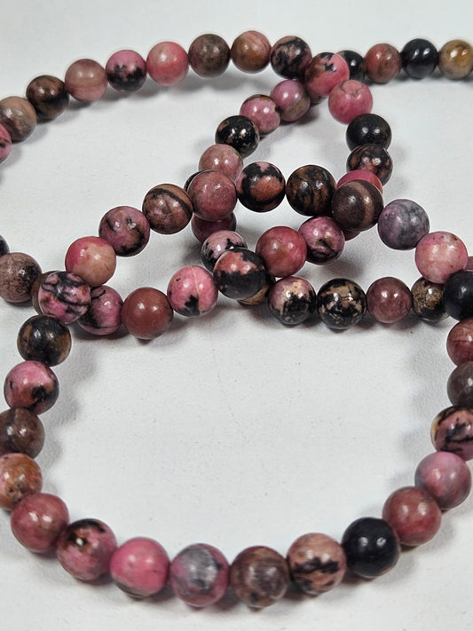 Rhodoniet armband 6mm