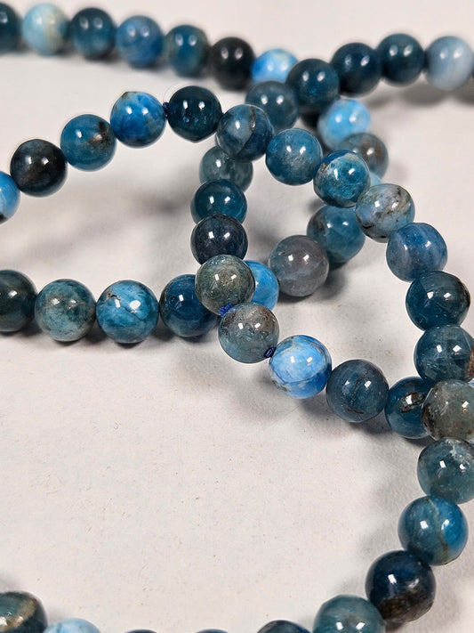 Blauwe apatiet armband 6mm