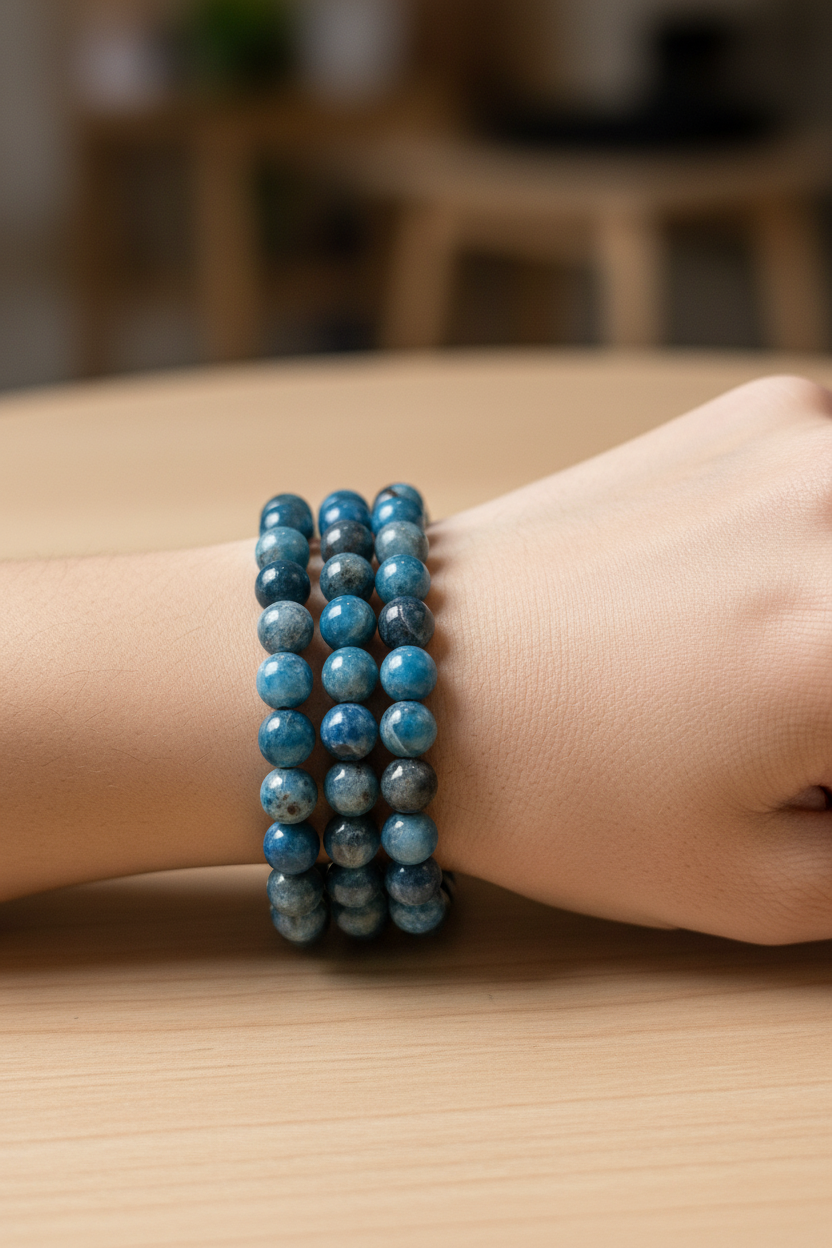 Blauwe apatiet armband 6mm