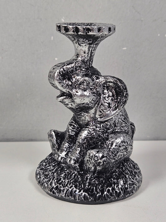 Bolhouder zittende olifant zilver