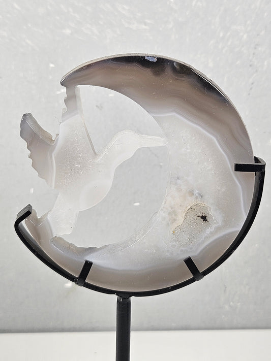 Agaat Kolibrie in de maan op standaard nr2