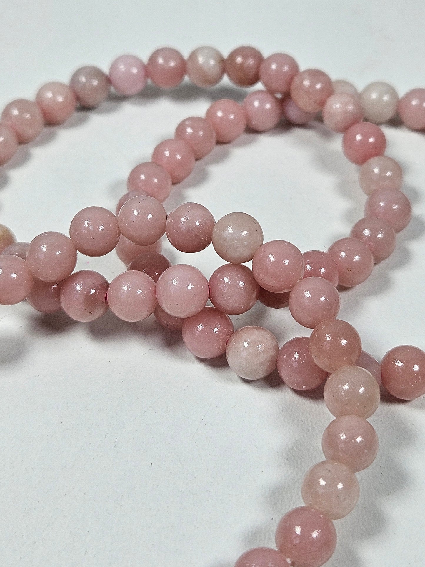 Roze opaal 6mm armband