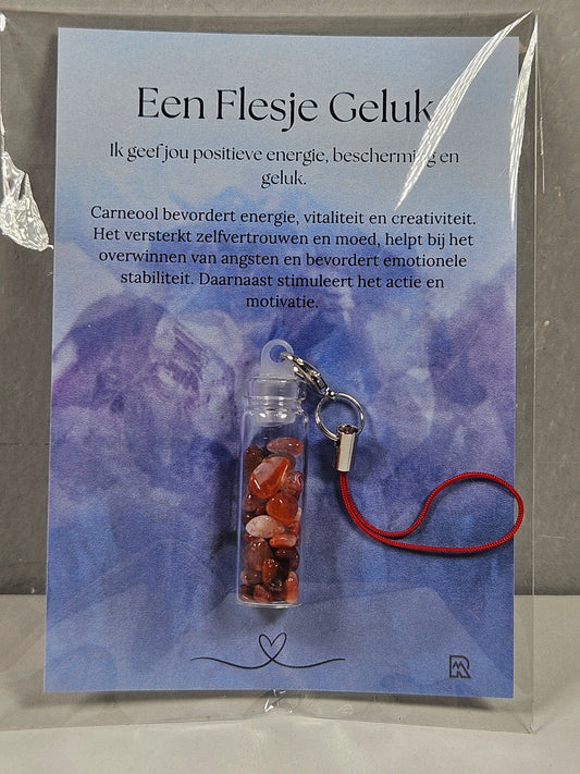 Flesje geluk Carneool split