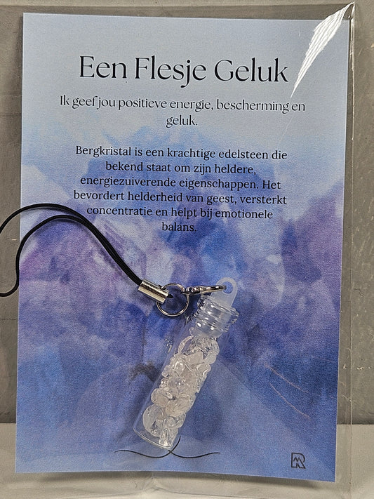 Flesje geluk Bergkristal split