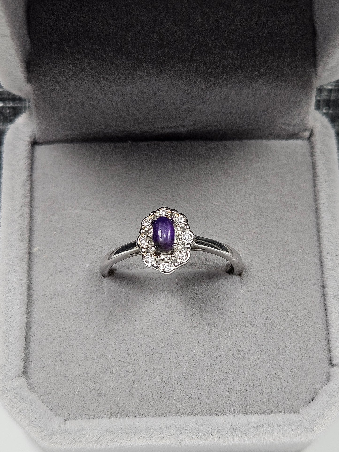 Sugiliet s925 (zilver) verstelbare ring nr2