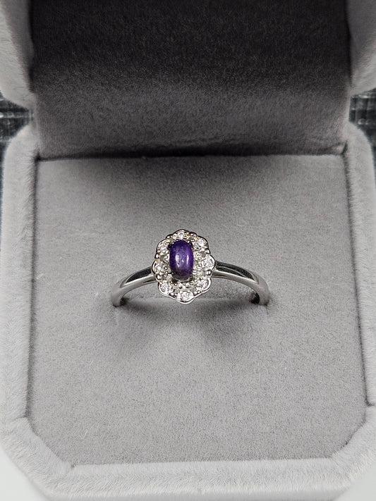 Sugiliet s925 (zilver) verstelbare ring nr2