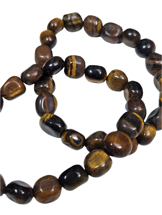 Tijgeroog trommelsteen armband 9mm