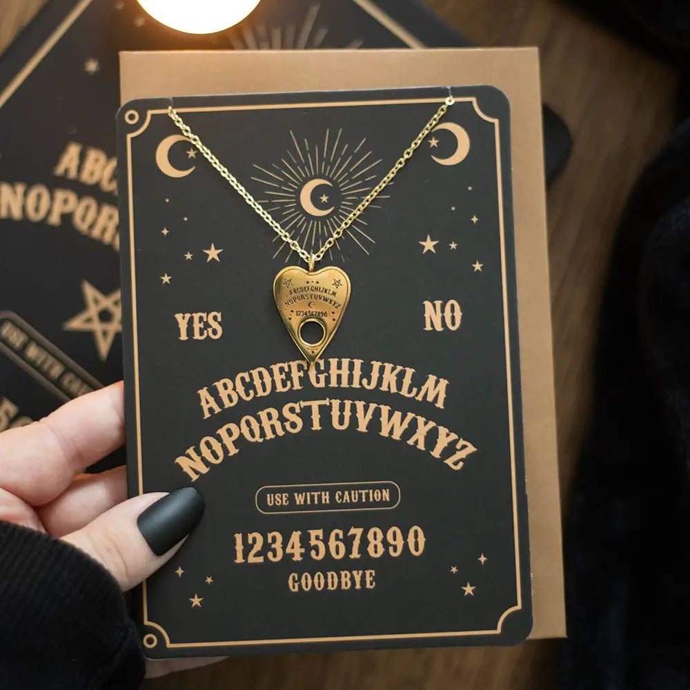 Talking Board Planchette Halsketting op Wenskaart