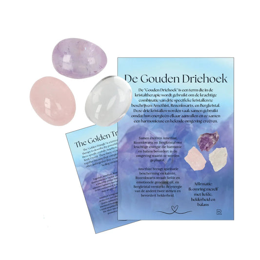 Cadeauzakje Gouden Driehoek trommelstenen