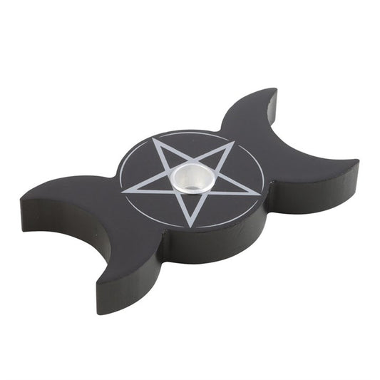 Houder Spell Candles Triple Moon zwart