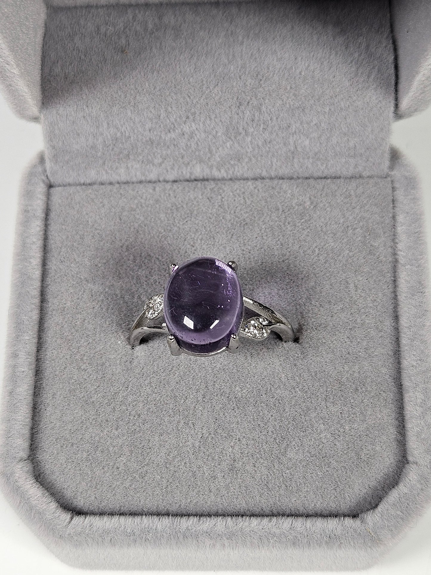 Amethist s925 (zilver) verstelbare ring nr45