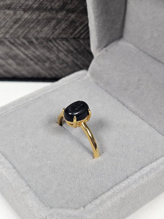 Hypersteen s925 (verguld) verstelbare ring nr4