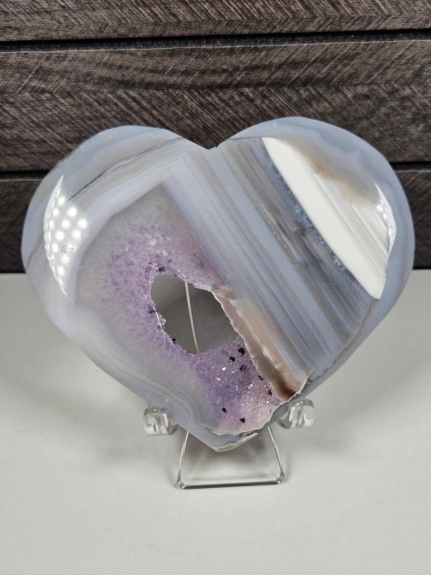 Amethist in agaat hart 178 gram