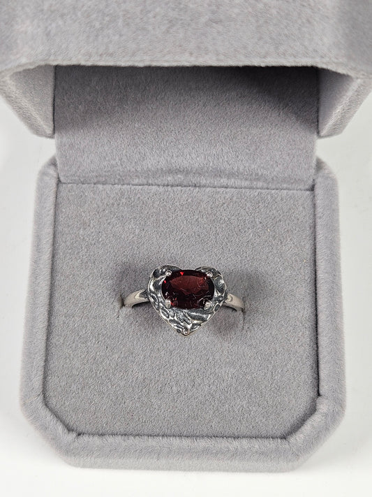 Granaat s925(zilver) verstelbare ring nr36