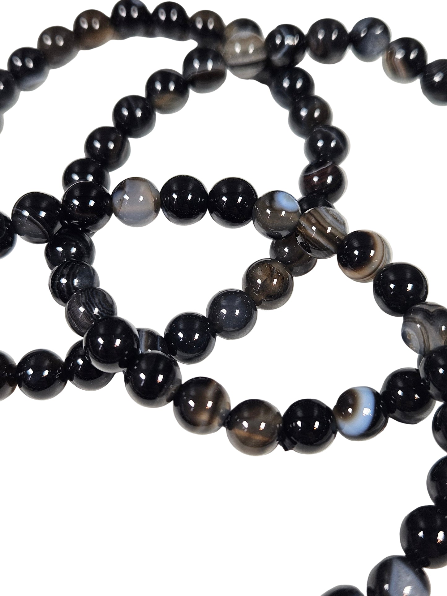 Zwarte agaat armband 6mm