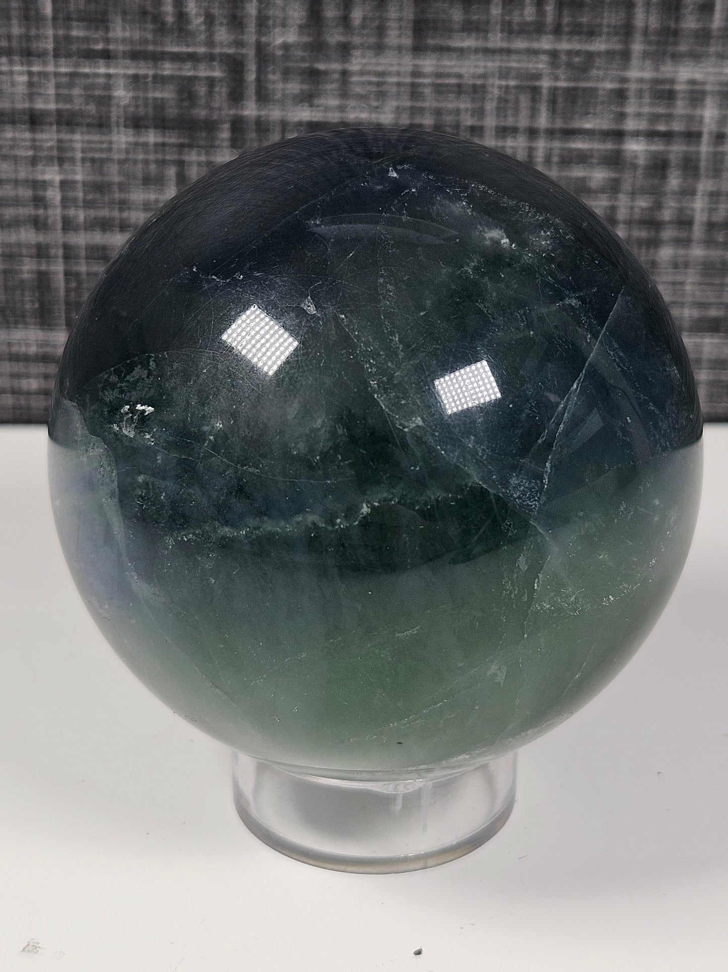 Blauw/Groen vederfluoriet bol 490 gram