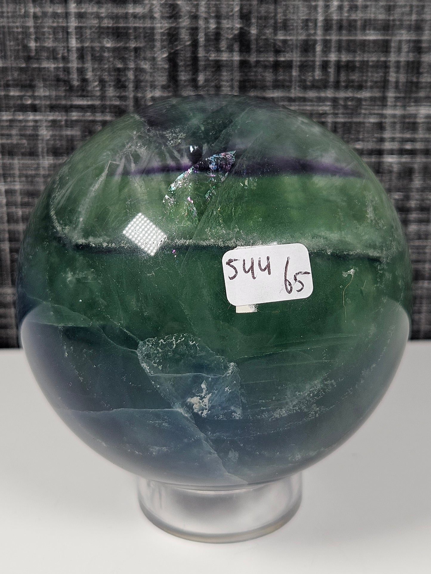 Blauw/groen/paars vederfluoriet bol 544 gram