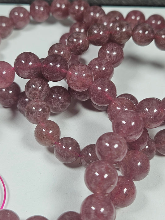 Aardbeienkwarts armband 10mm