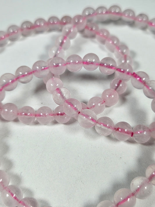 Rozenkwarts armband 6mm