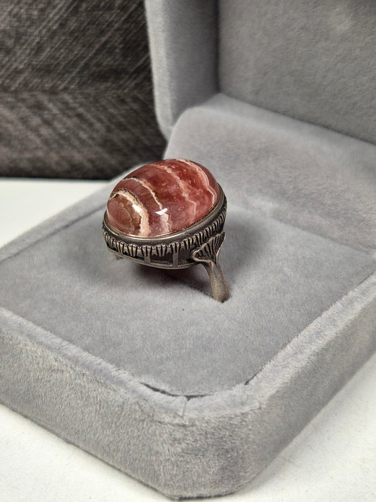Rhodochrosiet s925 (zilver) verstelbare ring nr20