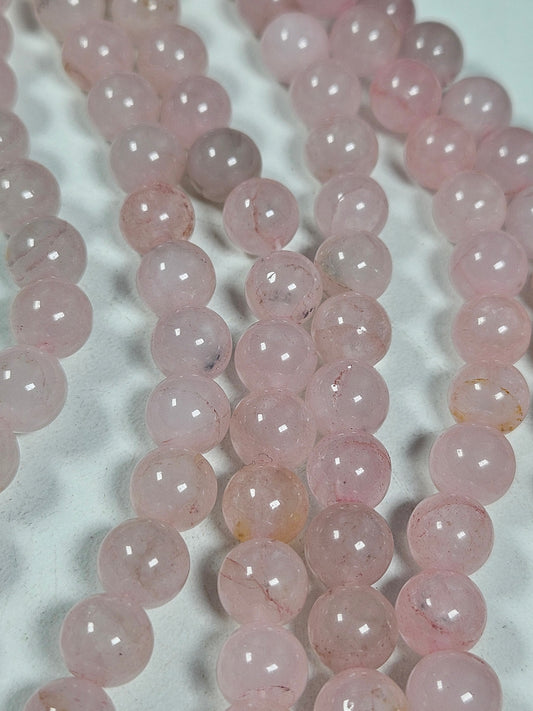 Rozenkwarts kralenstreng 8mm