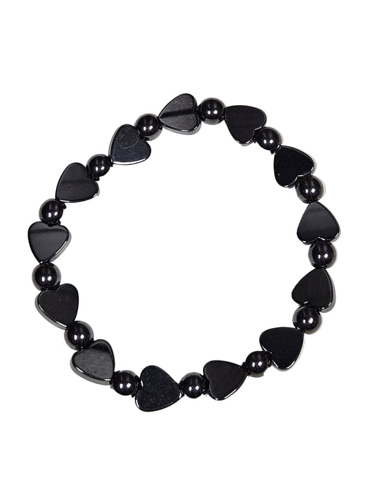 Hematiet hart armband 6-9mm