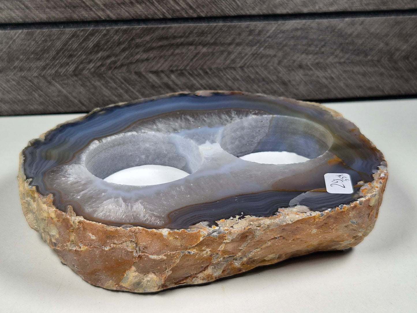 Agaat Dubbele Waxinelichthouder 554 gram