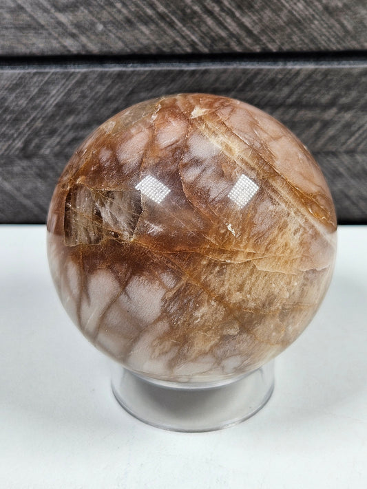 Roze Maansteen/ Zonnesteen bol 188gram (hq)