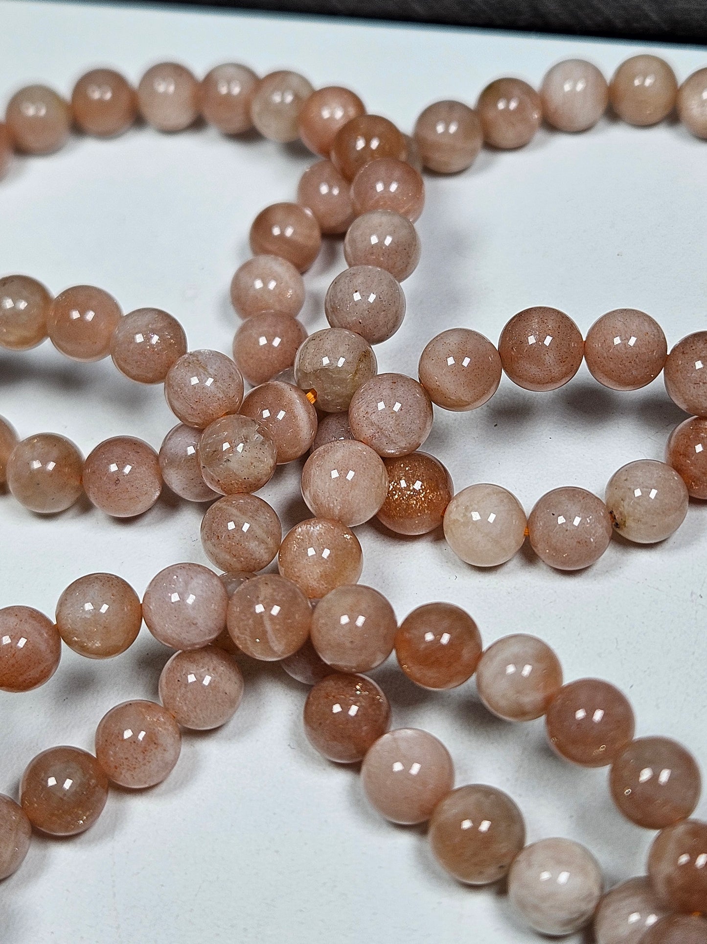 Zonnesteen/Roze maansteen armband 8mm