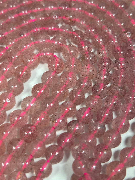 Aardbeienkwarts kralenstreng 6mm