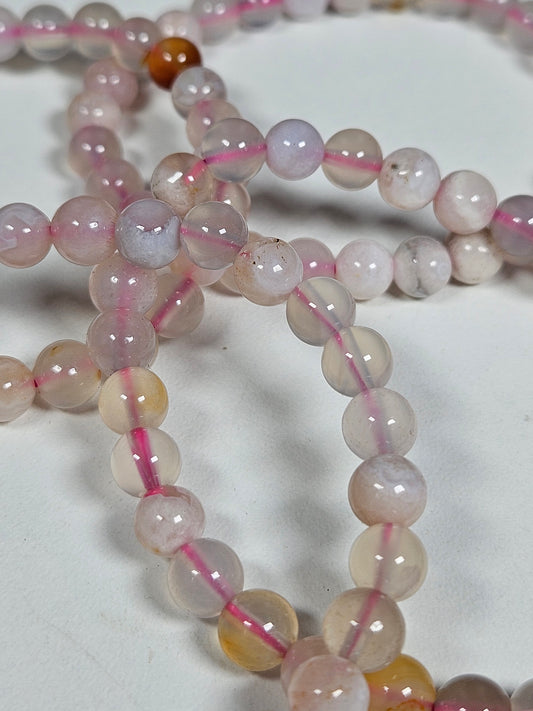 Bloemagaat armband 6mm