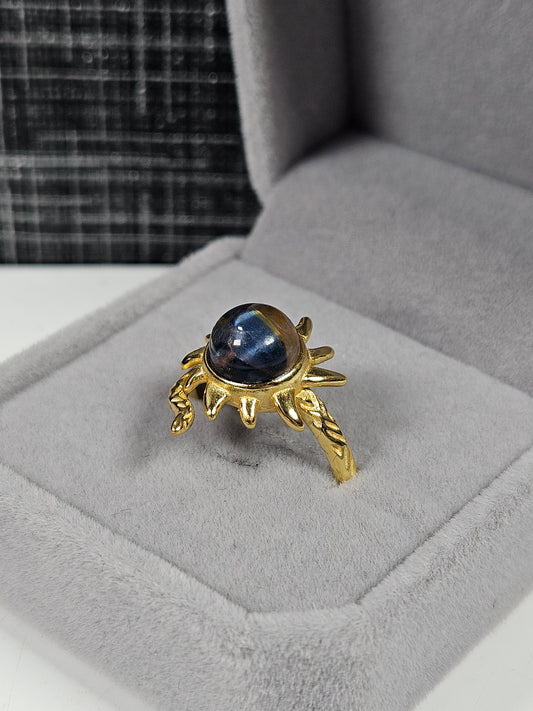 Pietersiet s925(verguld) verstelbare ring nr14