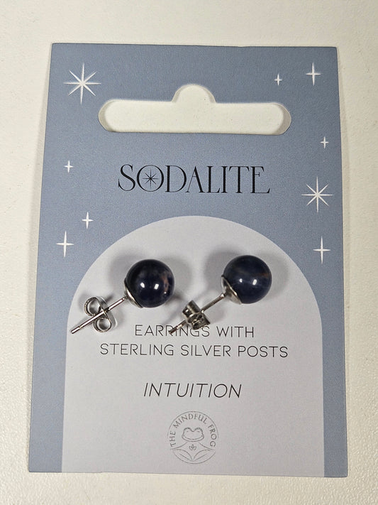 Sodaliet Sterling zilver oorknopjes