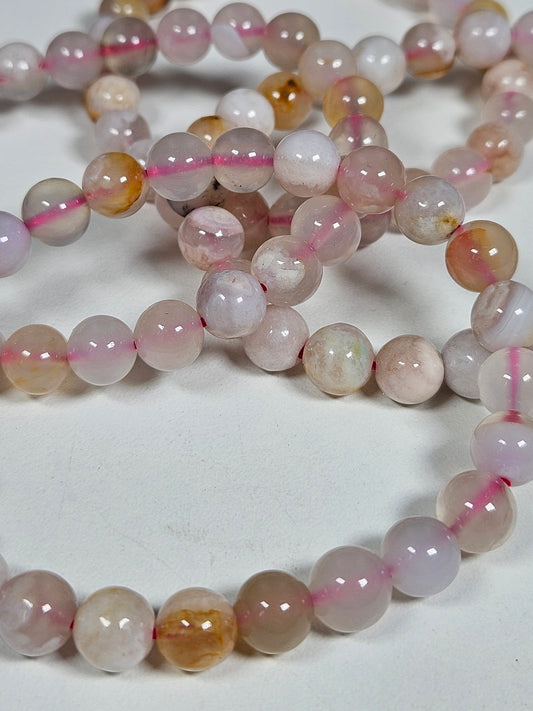 Bloemagaat armband 8mm
