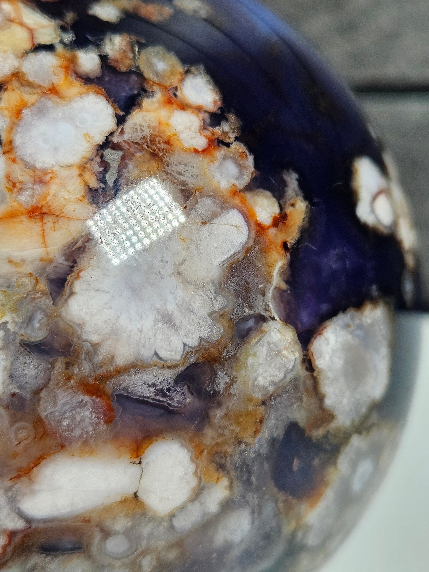 Paarse Bloemagaat bol 706 gram (geverfd)