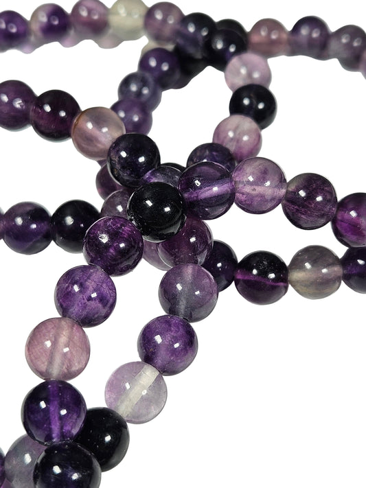 Paarse fluoriet armband 8mm