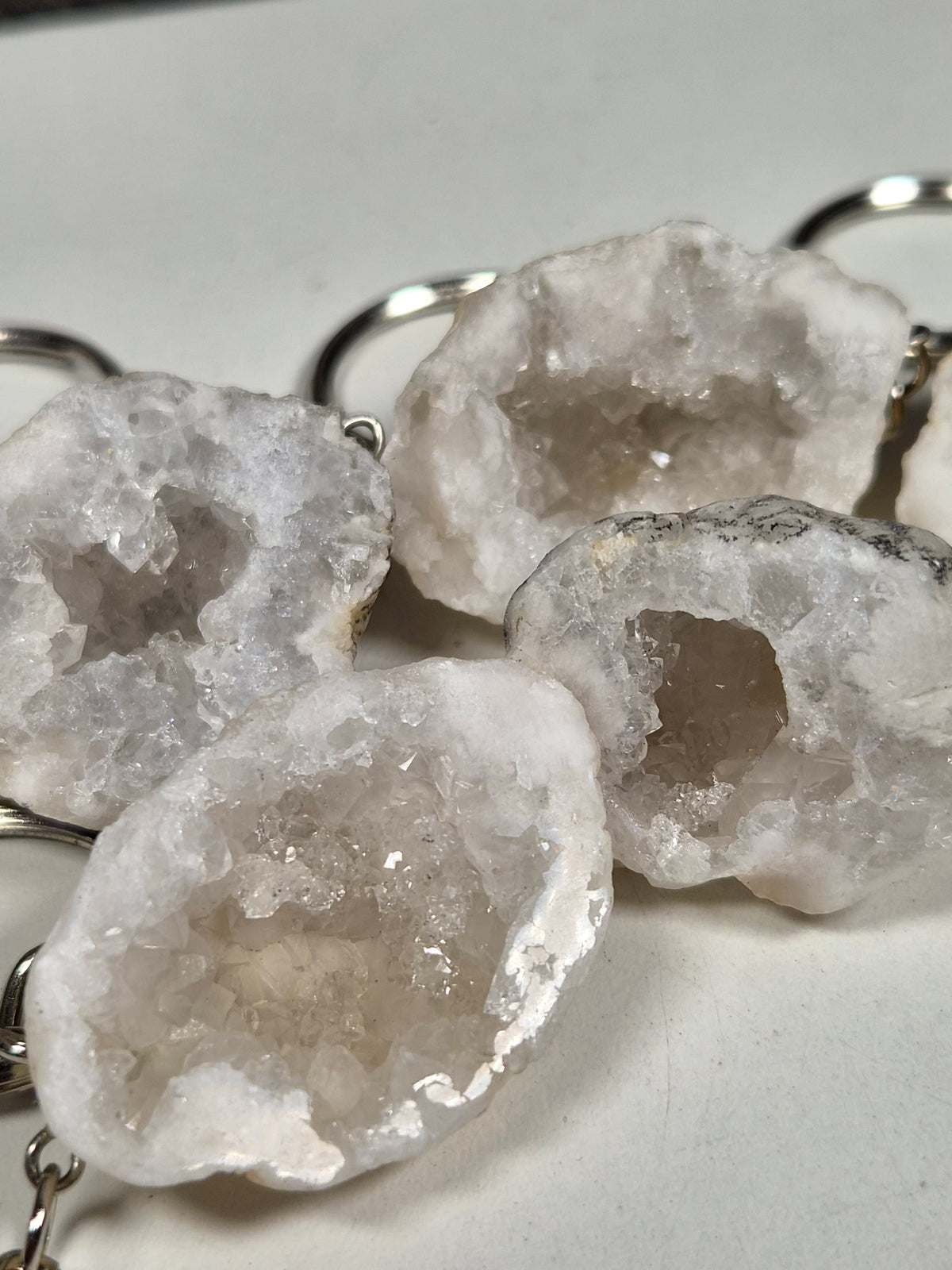 Marokkaanse Kwarts Geode Sleutelhanger