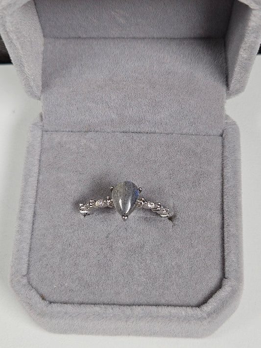 Labradoriet s925(zilver) verstelbare ring nr12