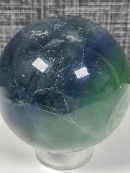 Blauw/Groen vederfluoriet bol 490 gram