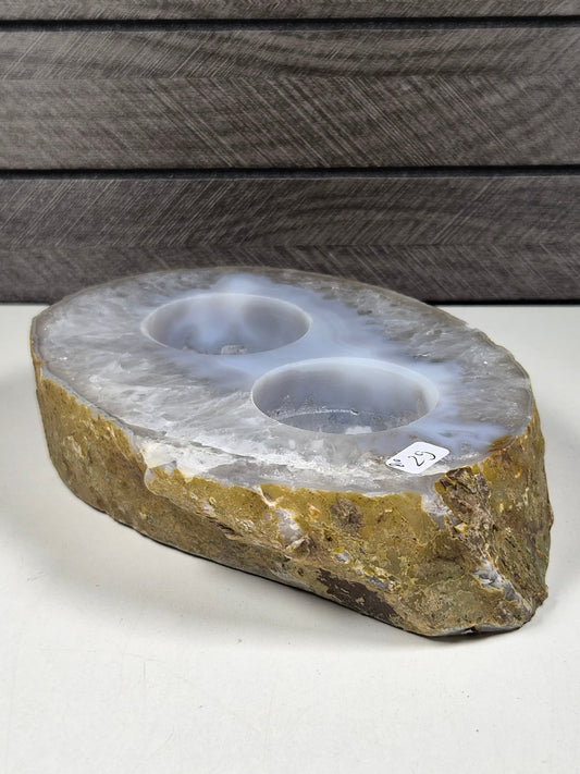 Agaat Dubbele Waxinelichthouder 810 gram
